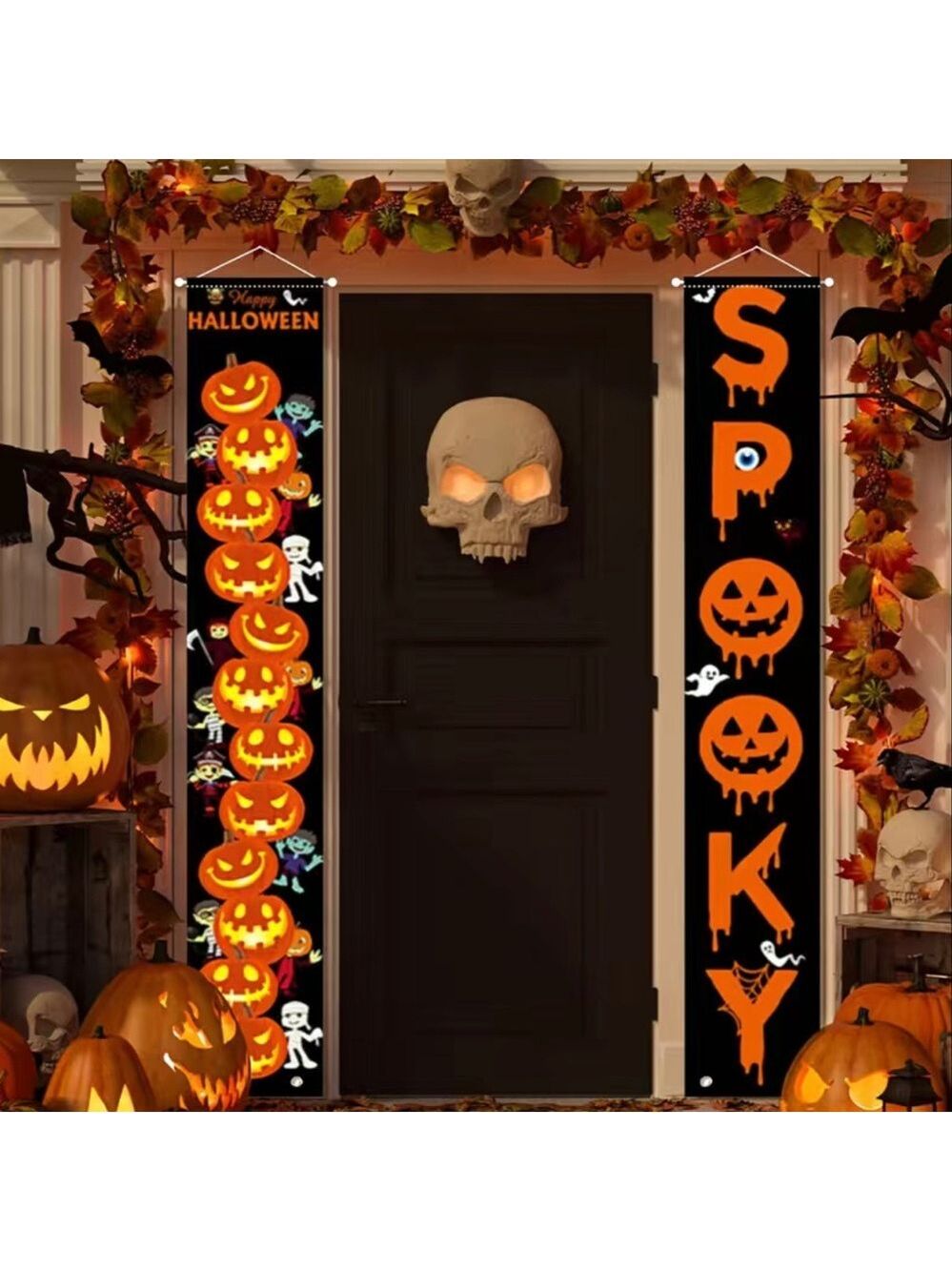 Spooky Halloween Holiday Decoration Door Banners
